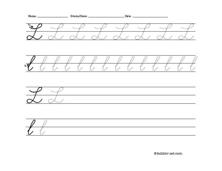 Cursive Letter L Worksheet — db-excel.com