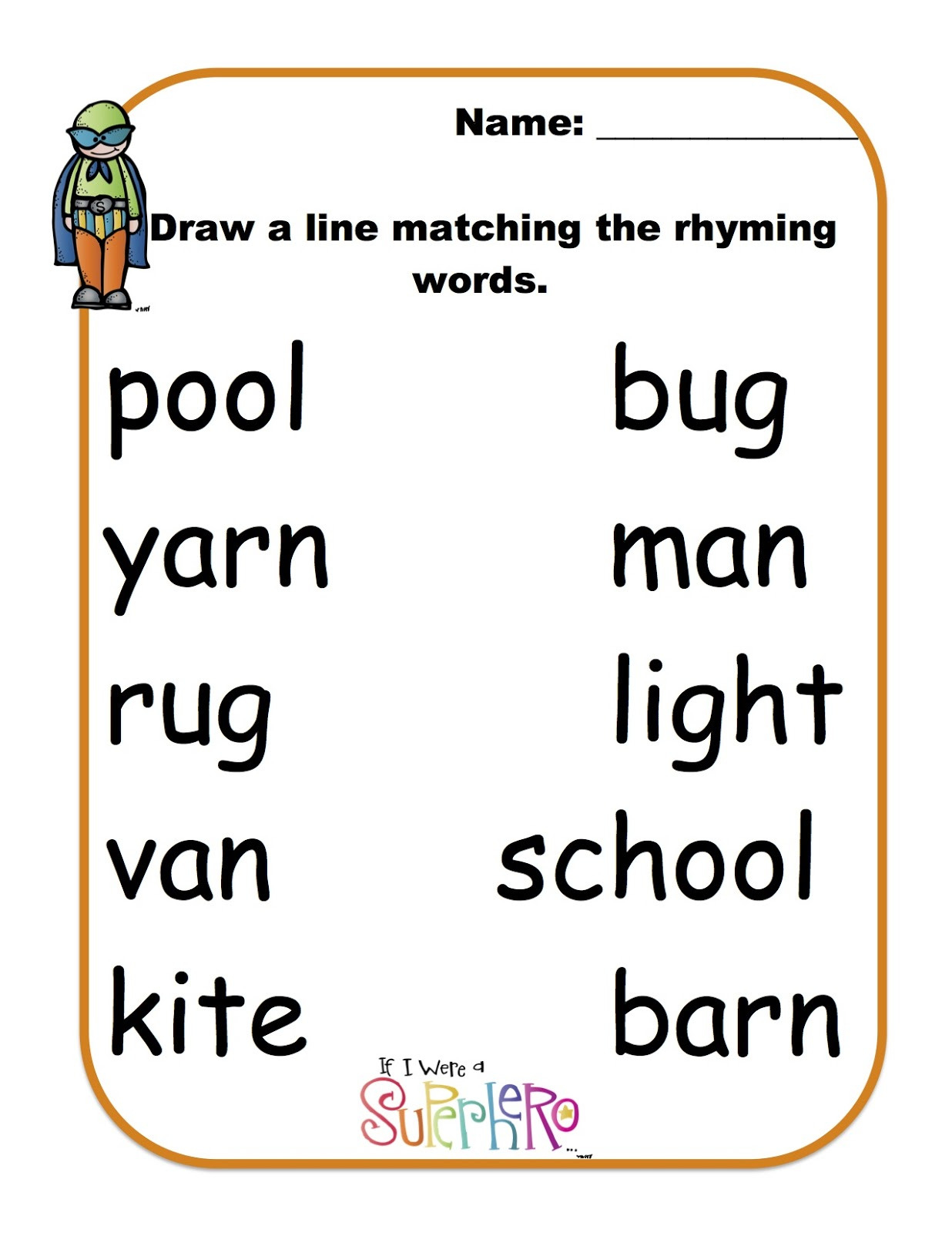 rhyming words for kindergarten