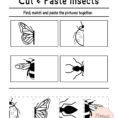 Free Printable Cut And Paste Worksheets For Preschool Bugs Cutting