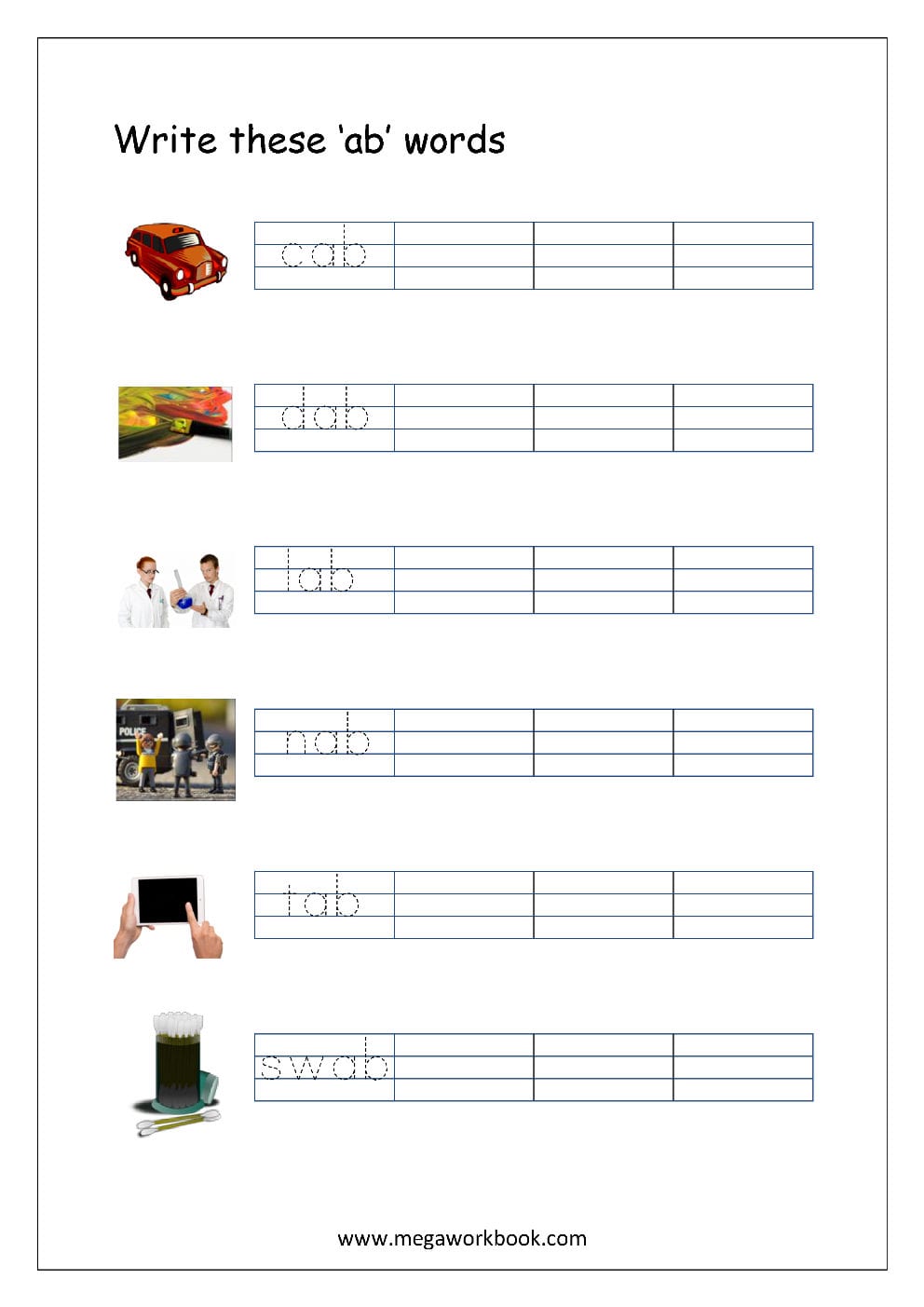 free printable cvc words writing worksheets for kids three db excelcom