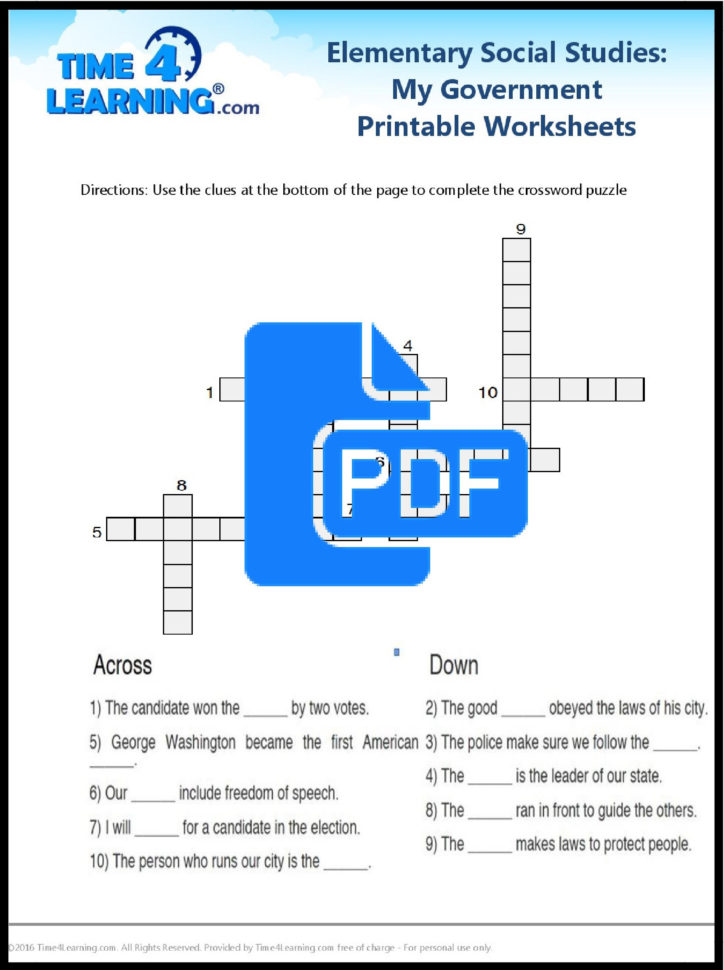 Free Printable Elementary Social Studies Worksheet