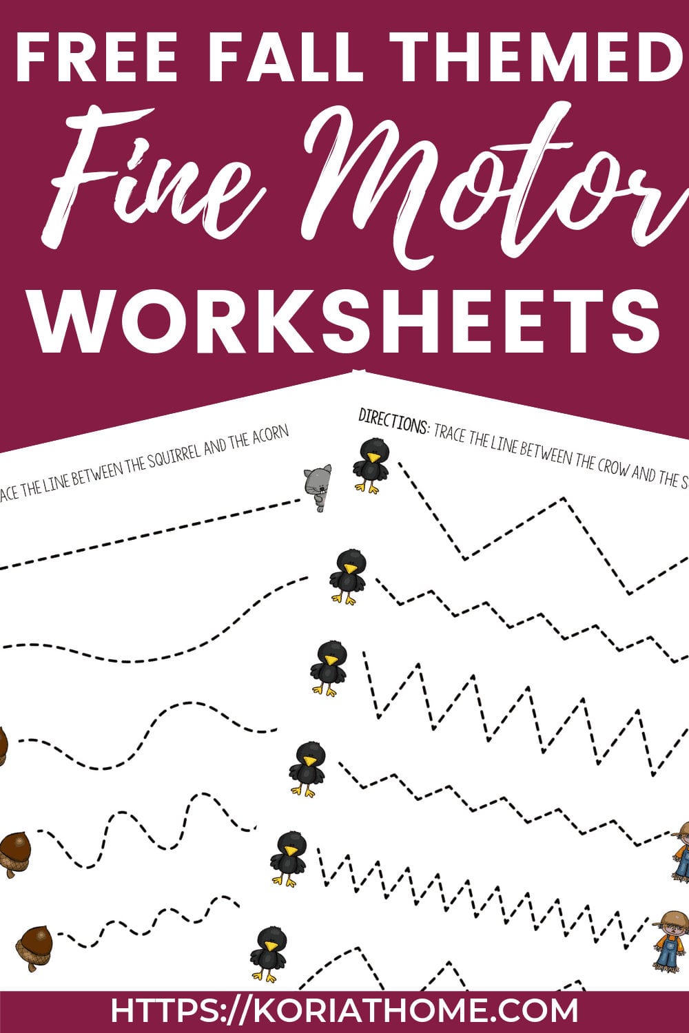 Free Printable Fall Themed Fine Motor Worksheets For Autism