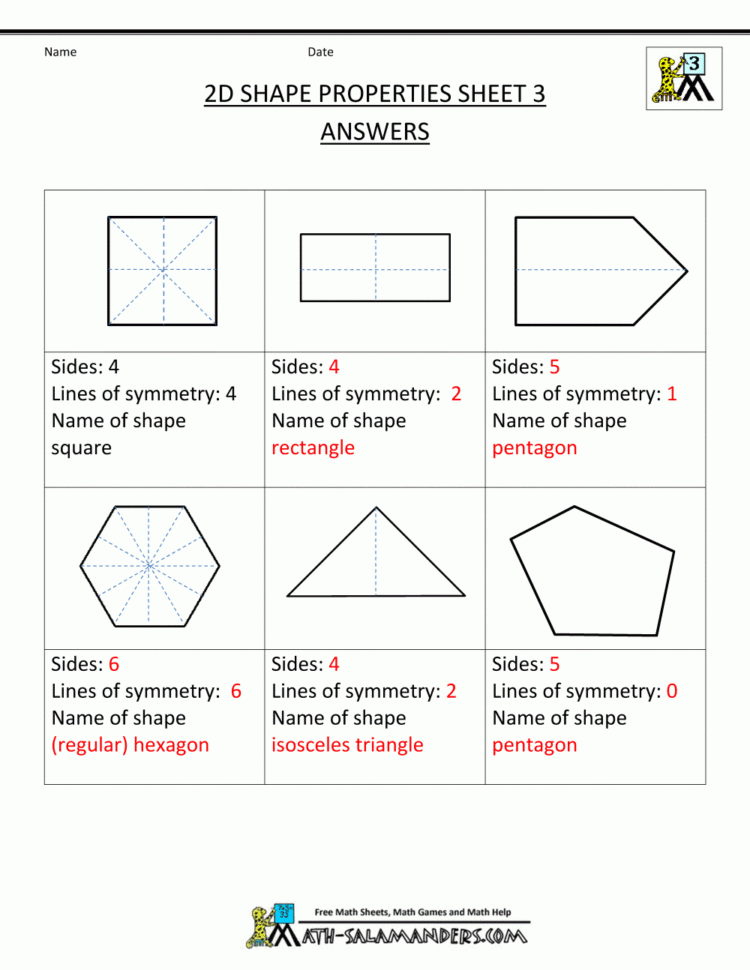 Free Printable Geometry Worksheets 3Rd Grade