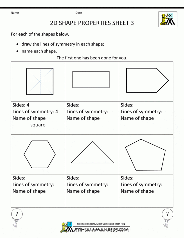 Free Printable Geometry Worksheets 3Rd Grade