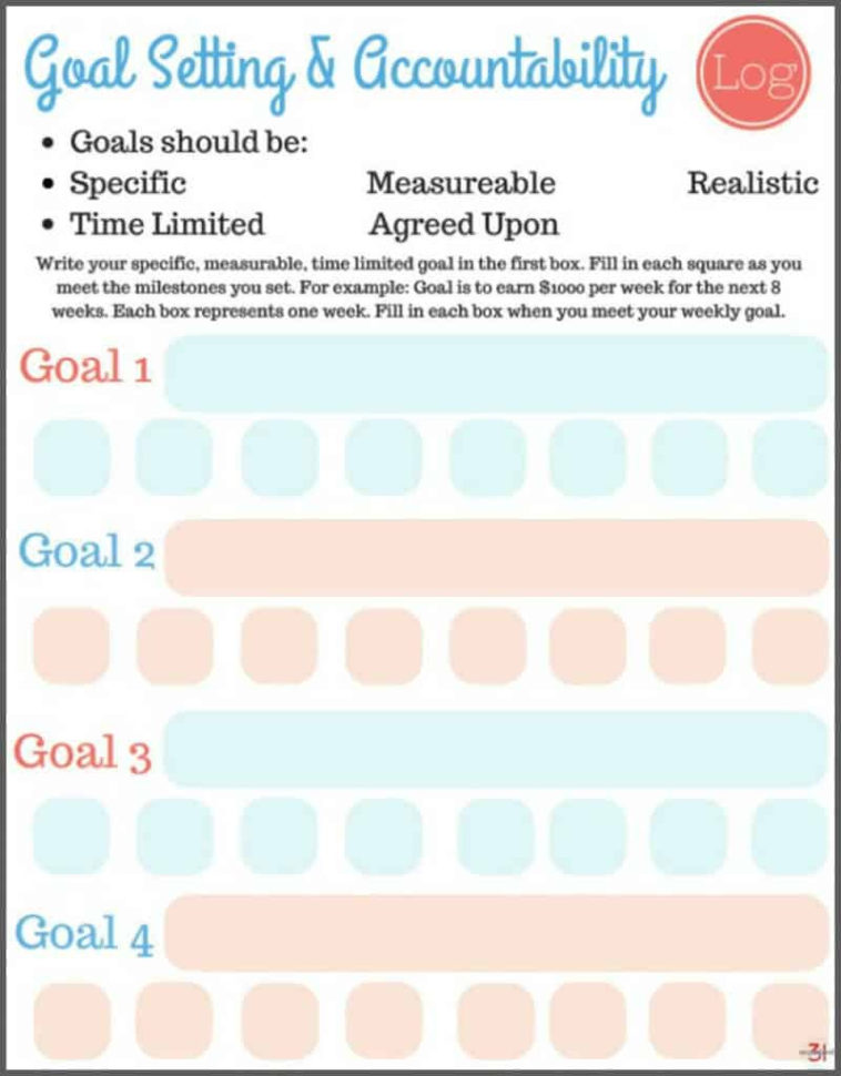 Free Printable Goal Setting Worksheets  Organized 31
