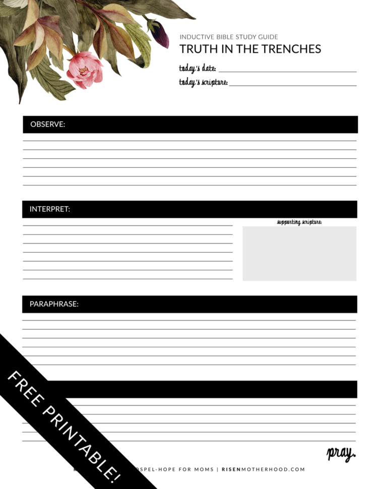 Free Printable Inductive Bible Study Worksheets  Companion