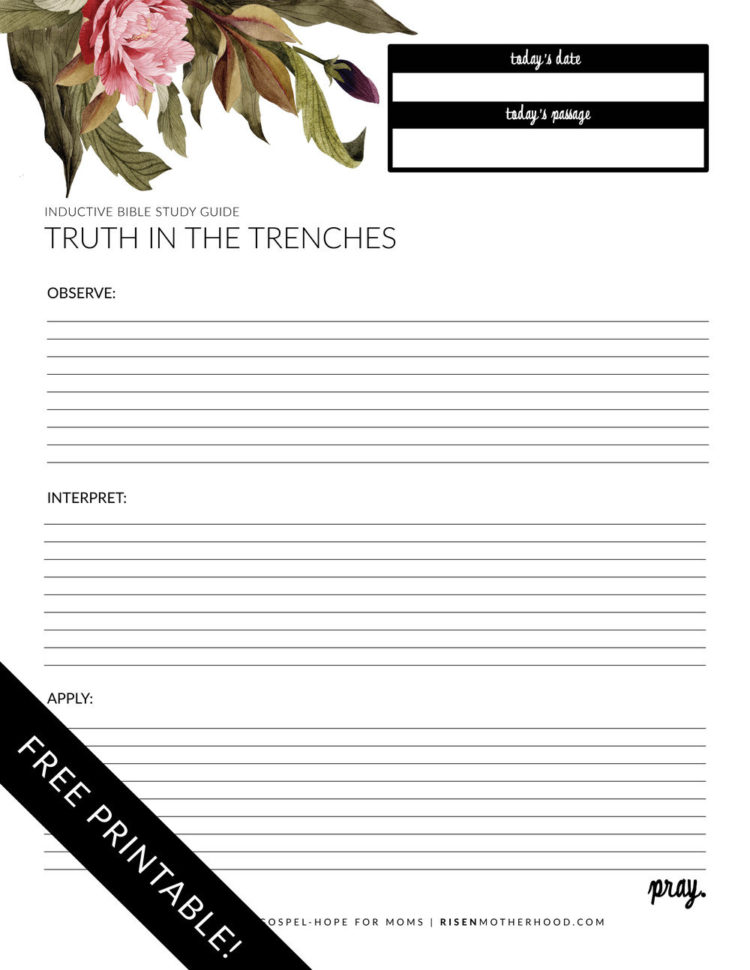 Free Printable Inductive Bible Study Worksheets  Companion