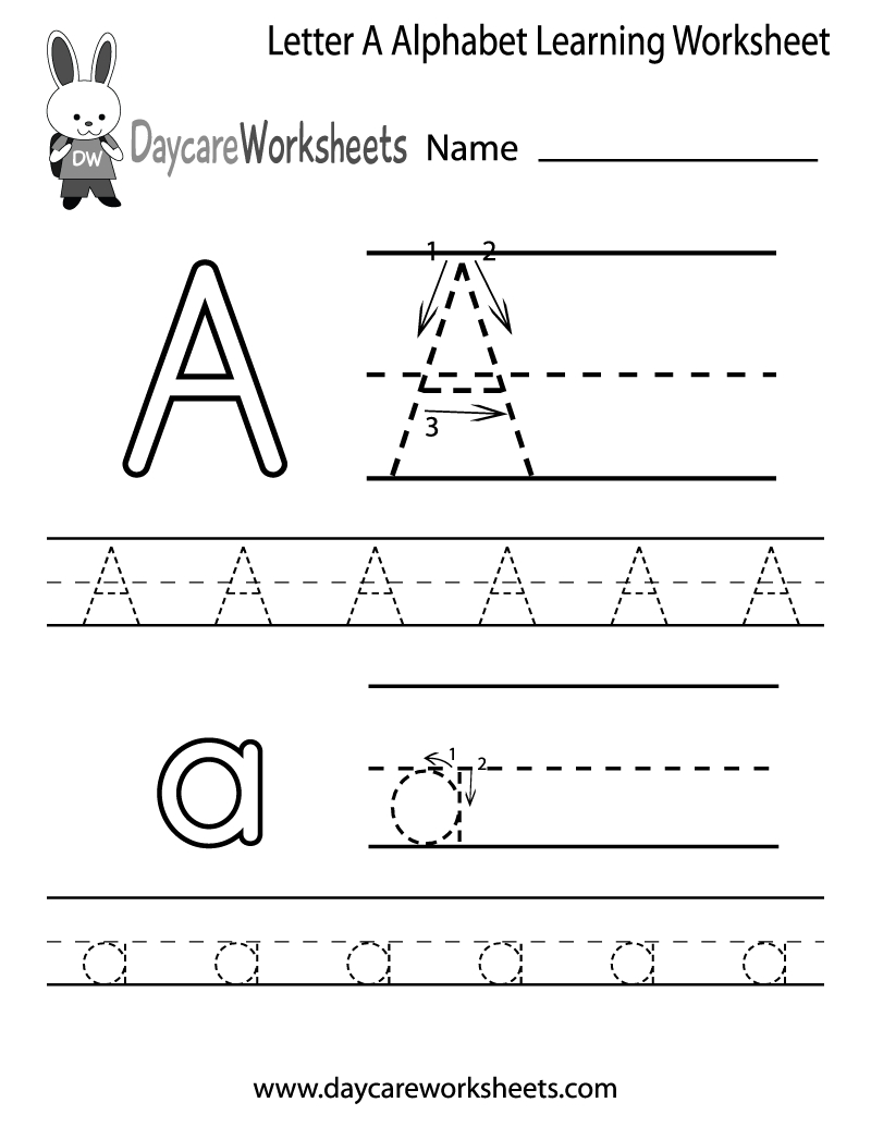 Free Printable Letter A Alphabet Learning Worksheet For