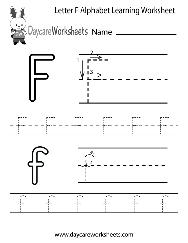 Free Printable Letter F Alphabet Learning Worksheet For