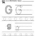 Free Printable Letter G Alphabet Learning Worksheet For