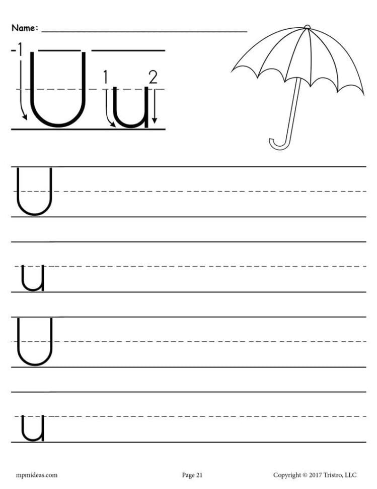 Free Printable Letter Handwriting Worksheet Supplyme