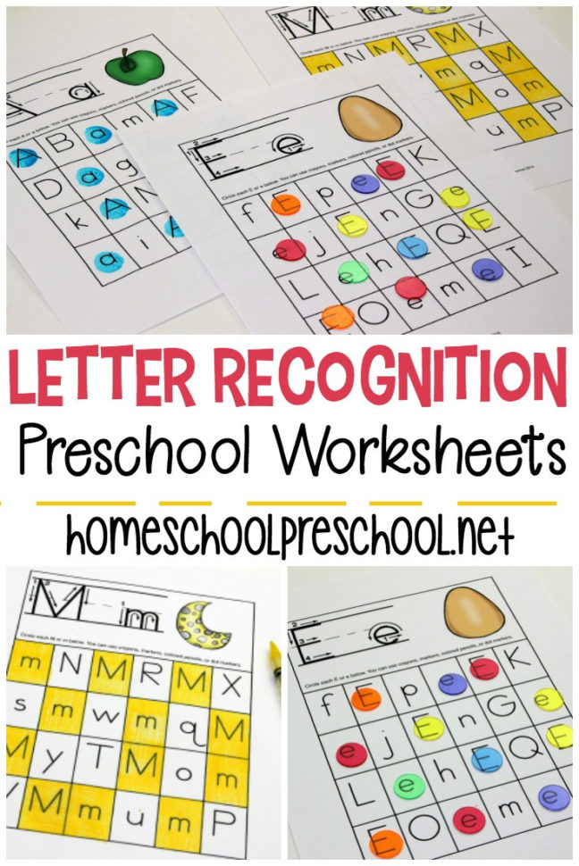 Free Printable Letter Recognition Worksheets For Preschoolers