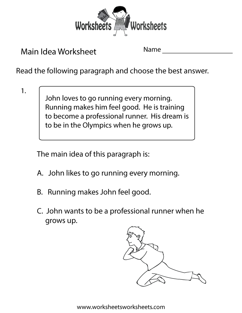 Free Printable Main Idea Practice Worksheet