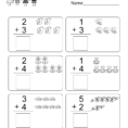 Free Printable Math Addition Worksheet For Kindergarten