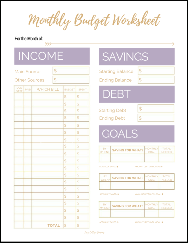 Free Printable Monthly Budget — db-excel.com