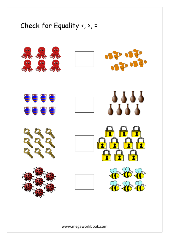 Free Printable More Or Less Worksheets  Greater Than Less