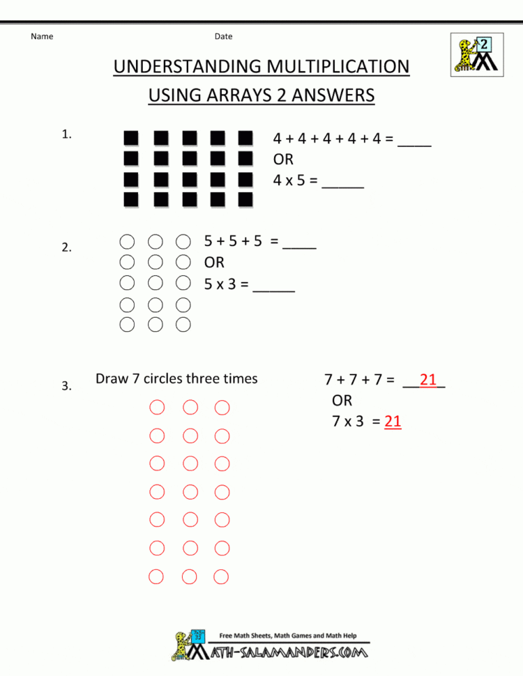 Multiplication Worksheets 2nd Grade Printables