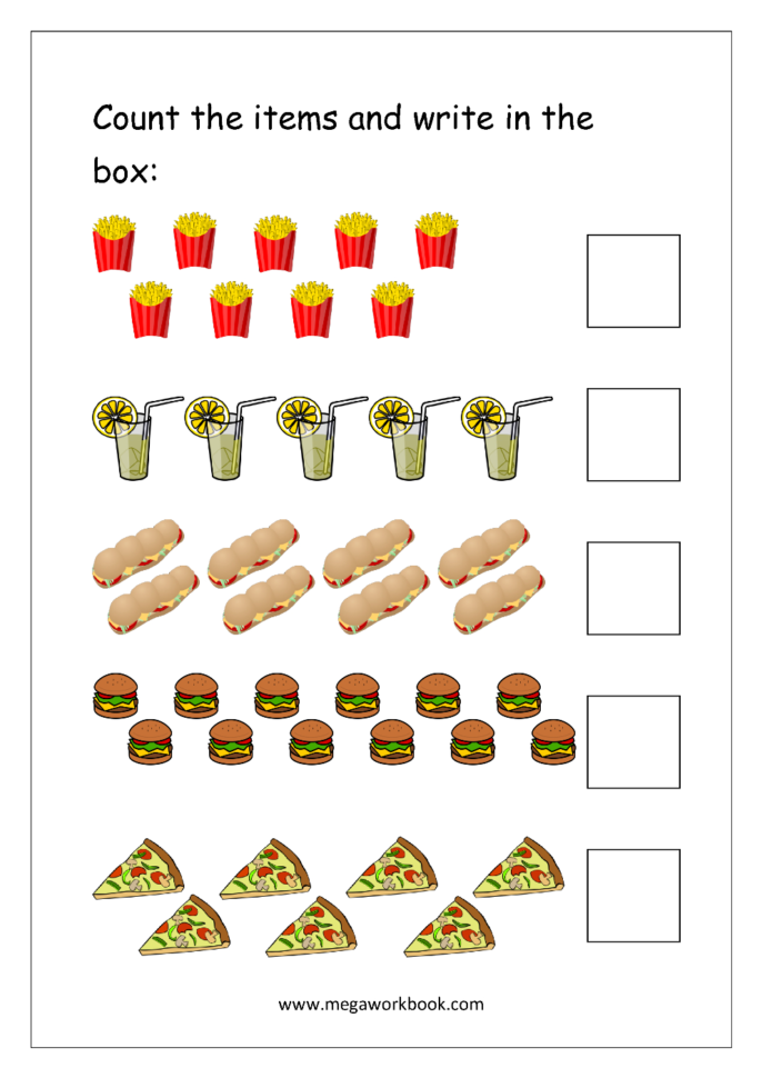 Free Printable Number Counting Worksheets  Count And Match