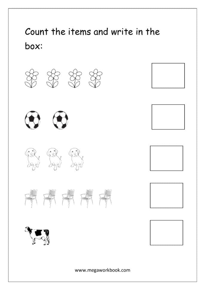 Free Printable Number Counting Worksheets Count And Match