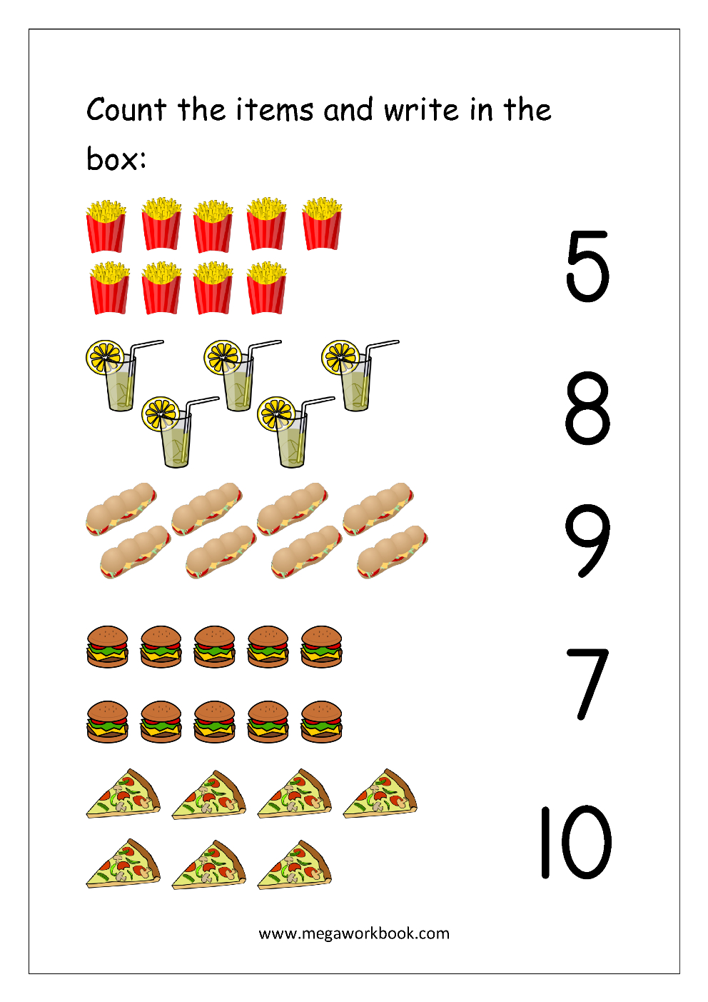 Number Matching Worksheets For Kindergarten