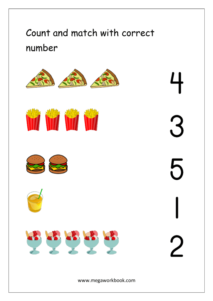 Free Printable Number Matching Worksheets For Kindergarten