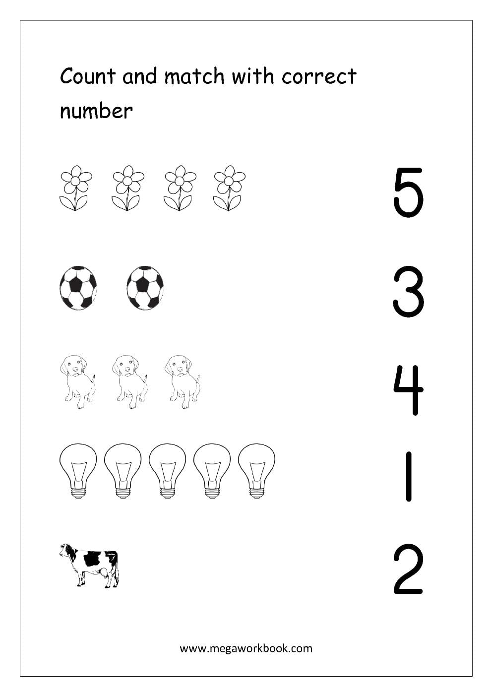 Free Printable Number Matching Worksheets For Kindergarten