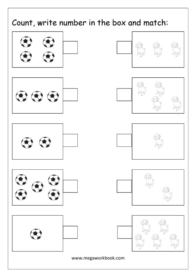 Free Printable Number Matching Worksheets For Kindergarten