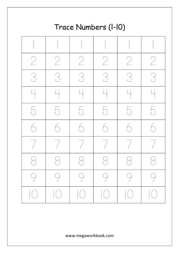 Free Printable Number Tracing And Writing 110 Worksheets Number — db