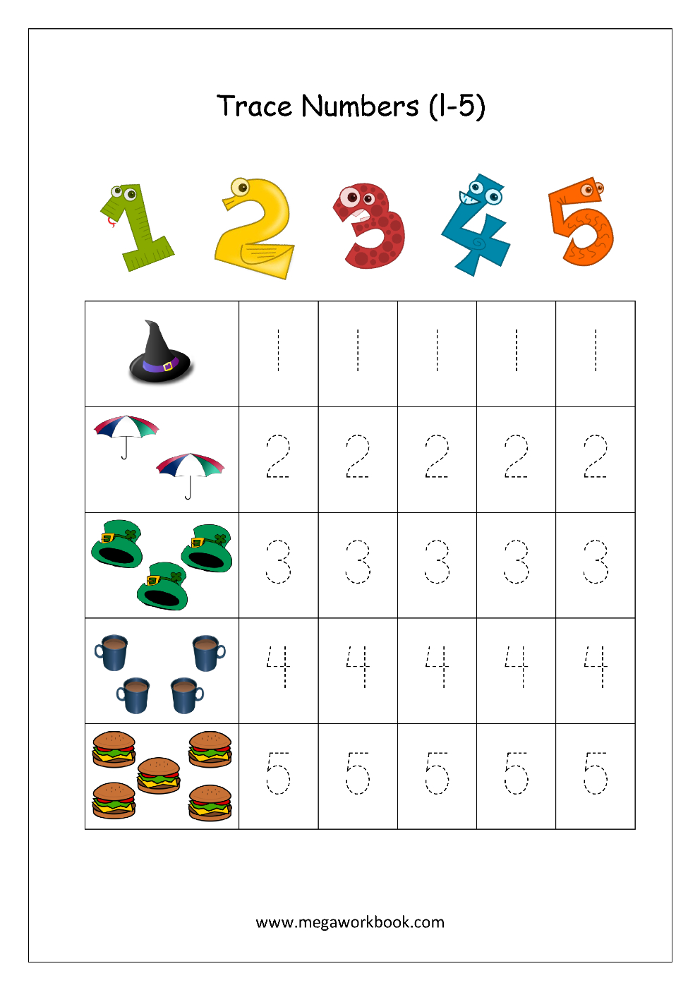 Free Printable Number Tracing And Writing 110 Worksheets  Number