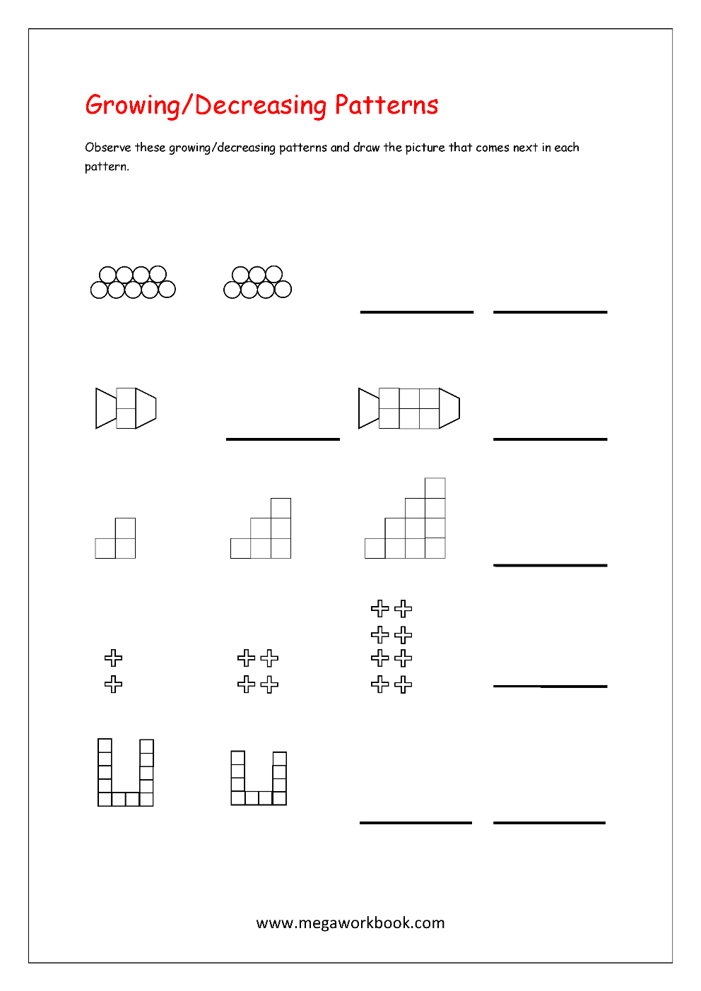 Free Printable Pattern Recognition Worksheets  Color