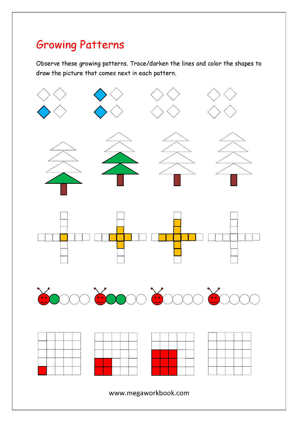 Esl Pages Patterns Worksheets Pattern Worksheet For Kindergarten 1