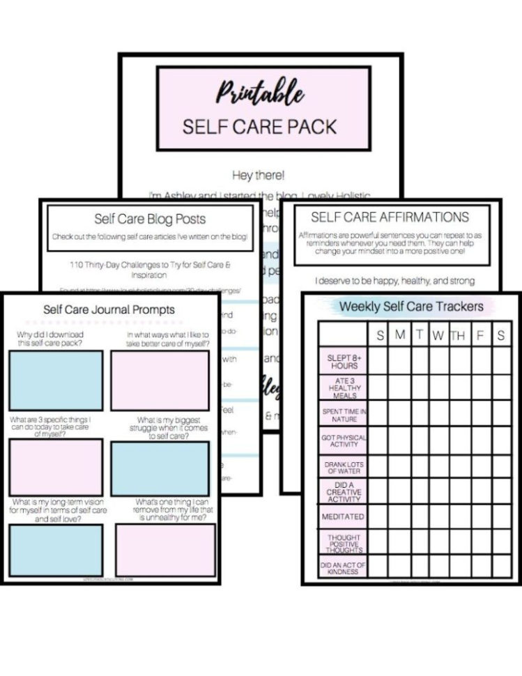 Free Printable Self Care Worksheets Pack Weekly Tracker