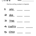 Free Printable Spanish Worksheet For Kindergarten