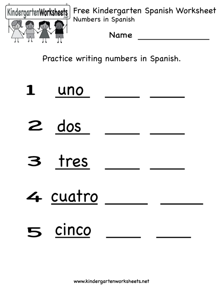 Printable Spanish Worksheets db excel com