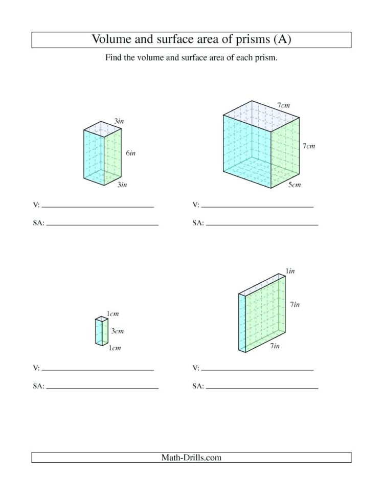 Free Printable Volume Worksheets – Superpageco