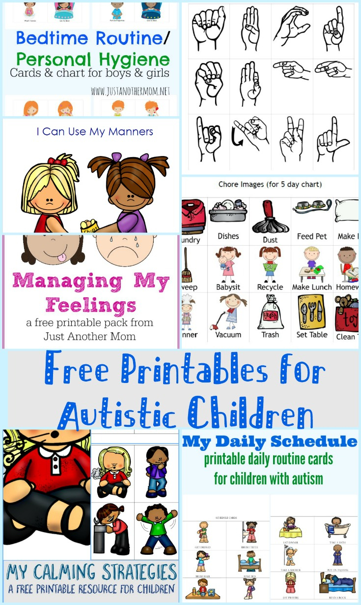 Free Printables For Autistic Children And Their Families Or Caregivers