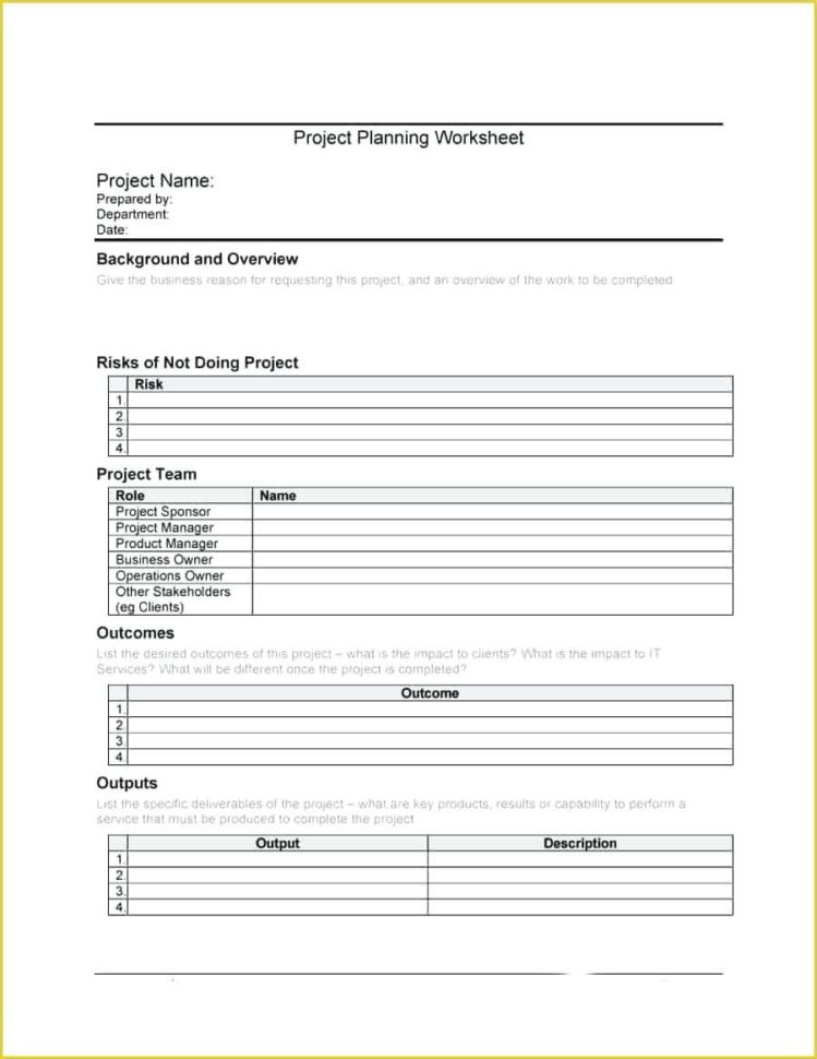 Free Sample Project Plan  Excel – Verypageco