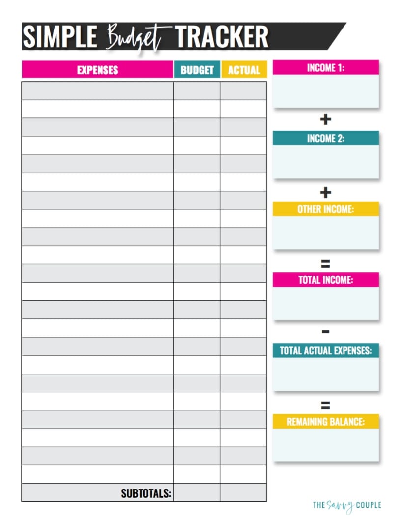 Free Simple Household Budget Worksheet Pdf Y Monthly Db excel