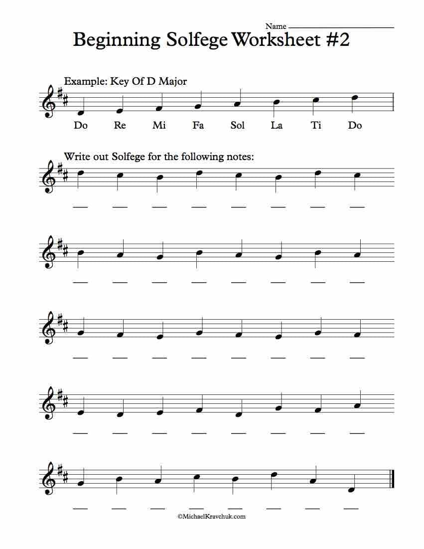 Free Solfege Worksheets For Classroom Instruction – Michael