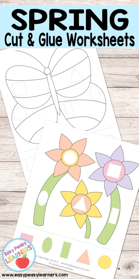 Free Spring Cut And Glue Worksheets  Easy Peasy Learners