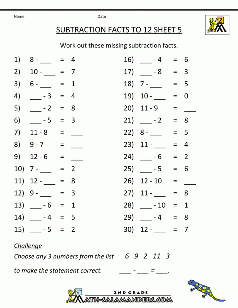 Multiplication Worksheets 12th Grade