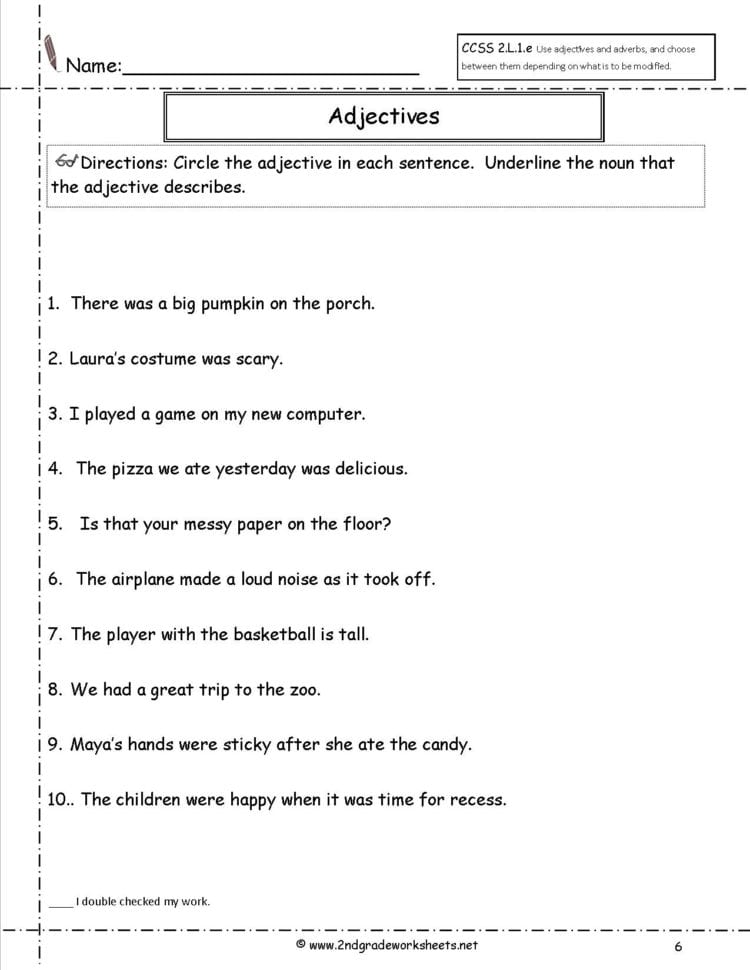 Free Using Adjectives And Adverbs Worksheets