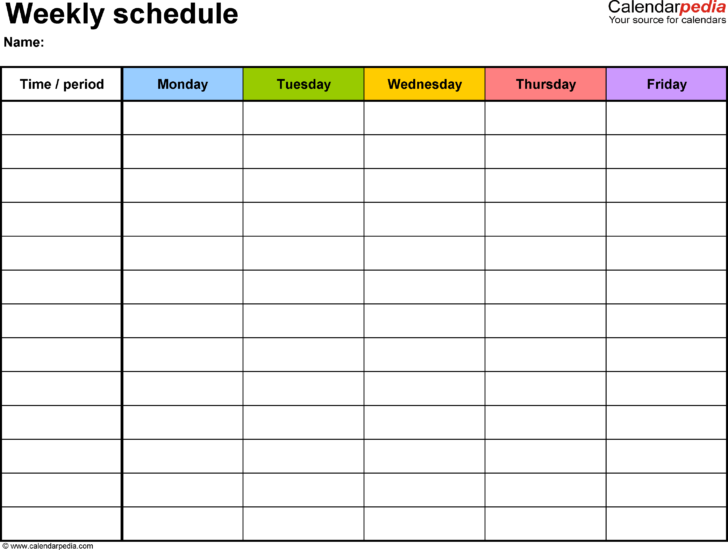 Schedule Worksheet Templates