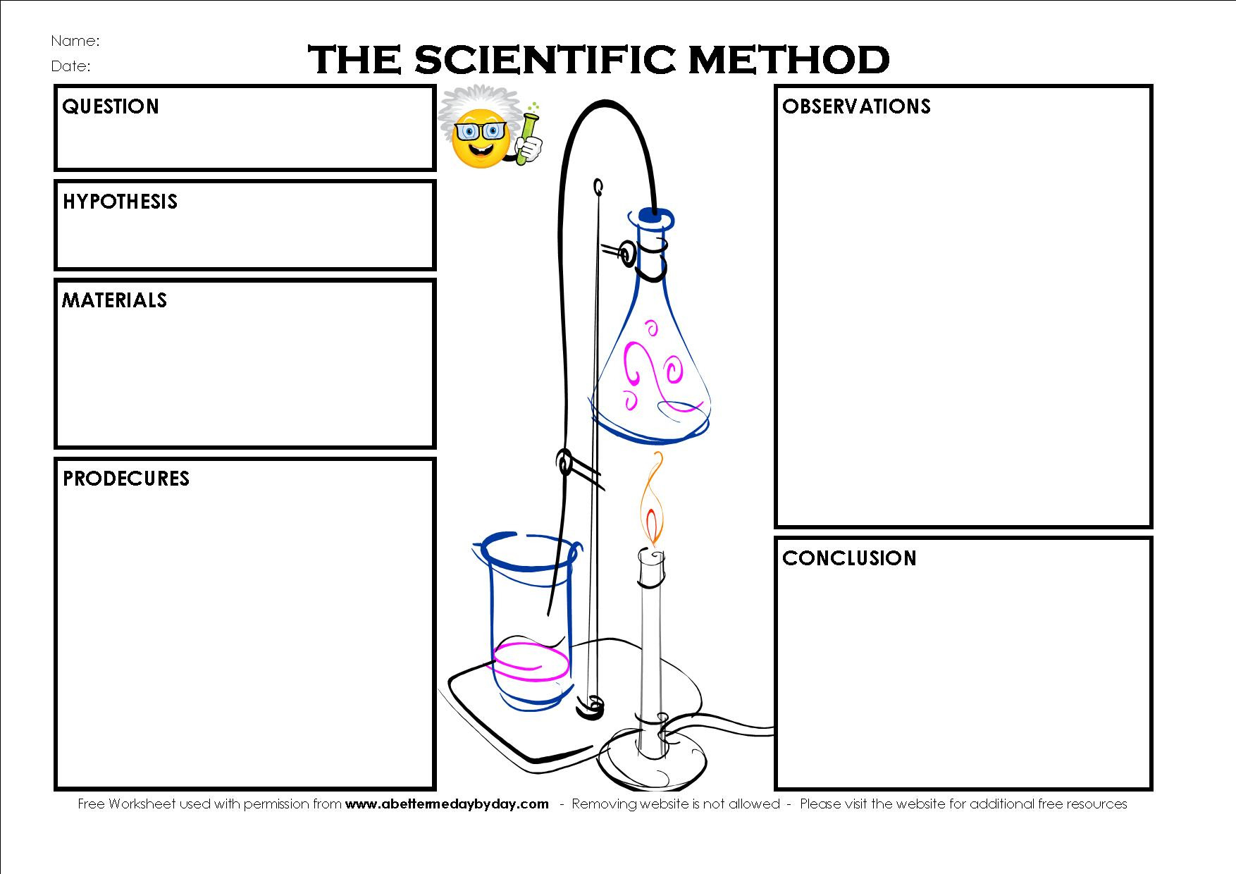 Free Worksheet Elementary Level Scientific Method  A