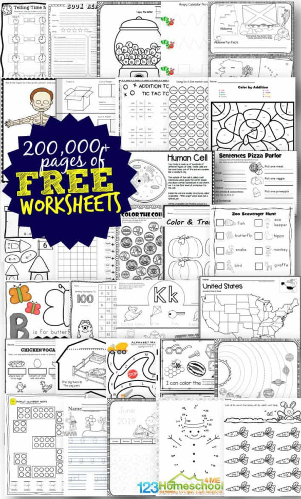Free Worksheets  200000 For Prek6Th  123 Homeschool 4 Me