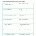 Free Worksheets For Evaluating Expressions With Variables Grades 6