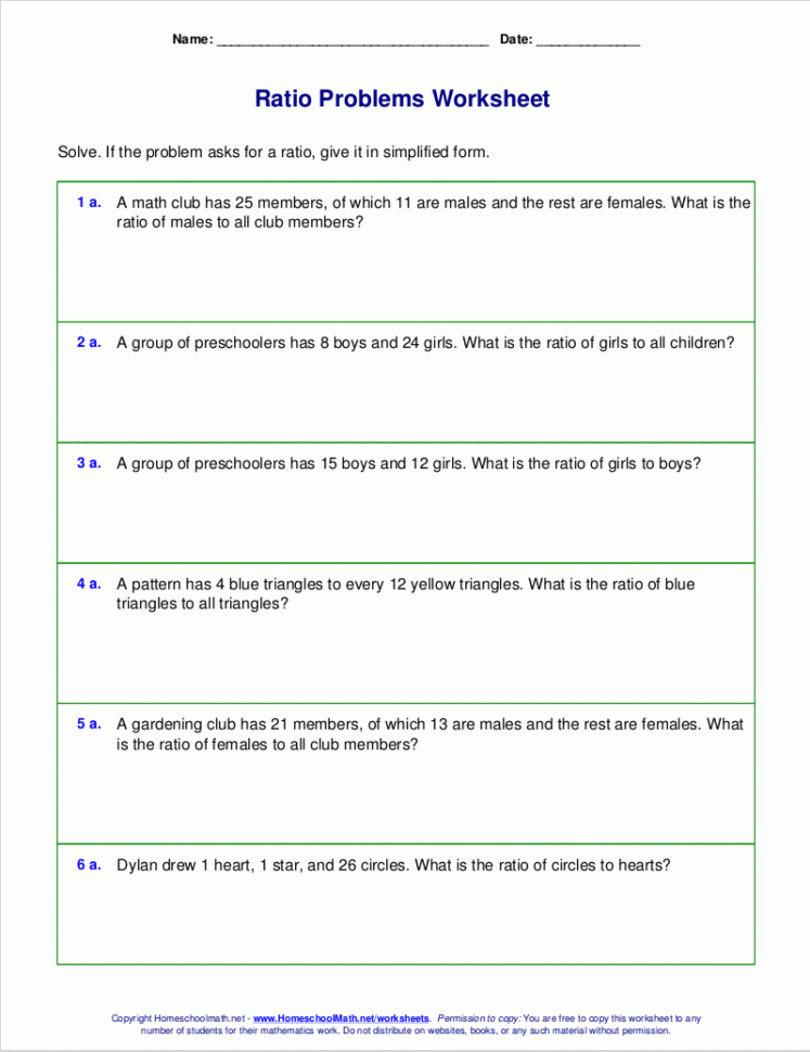 Free Worksheets For Ratio Word Problems Free Worksheets For Ratio Word Problems