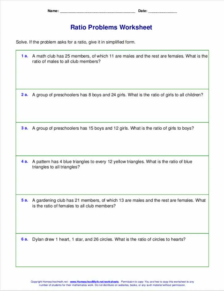 ratio and rates word problems worksheet with answers pdf