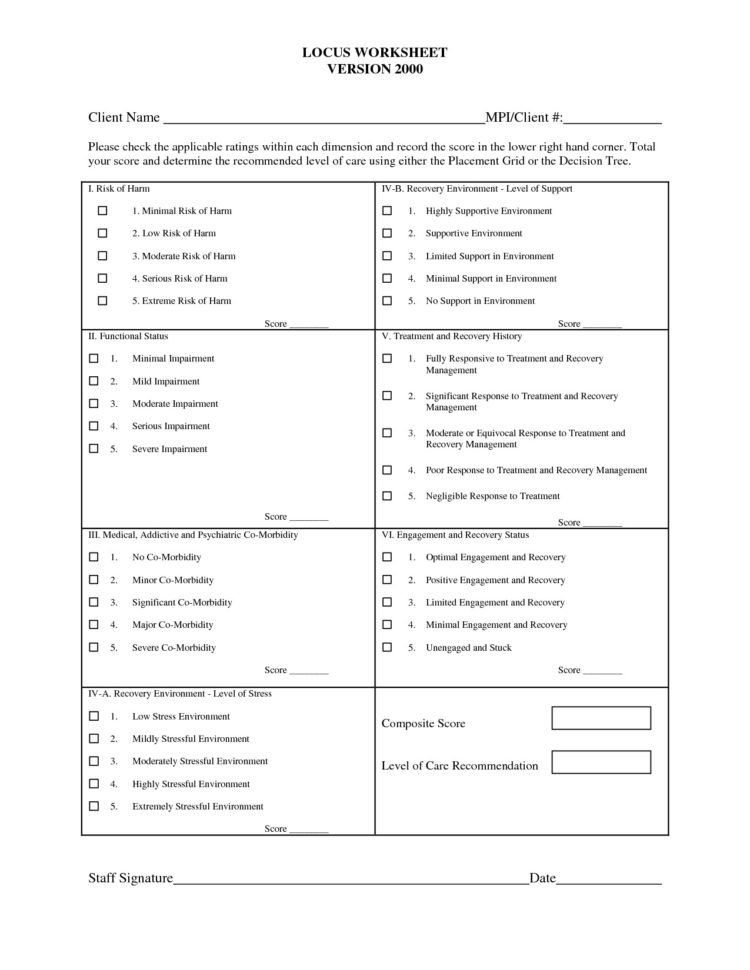Free Worksheets » Relapse Prevention Plan Worksheet – Orek