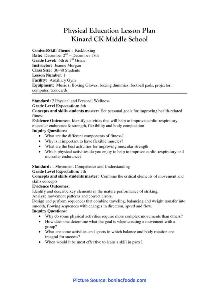 Physical Education Worksheets — db-excel.com
